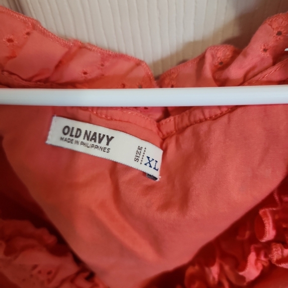 Old Navy Coral Ruffle Romper - Picture 2 of 2